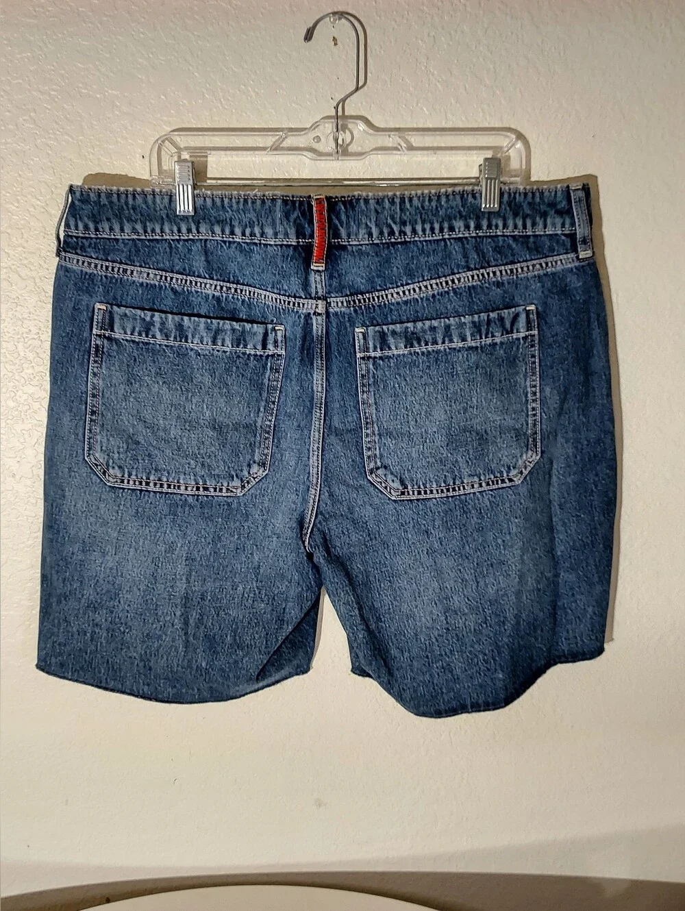HOLLISTER Low Rise Baggy Fit Raw Hem Blue Cotton Jort Women's Size 16 W 33 NWT